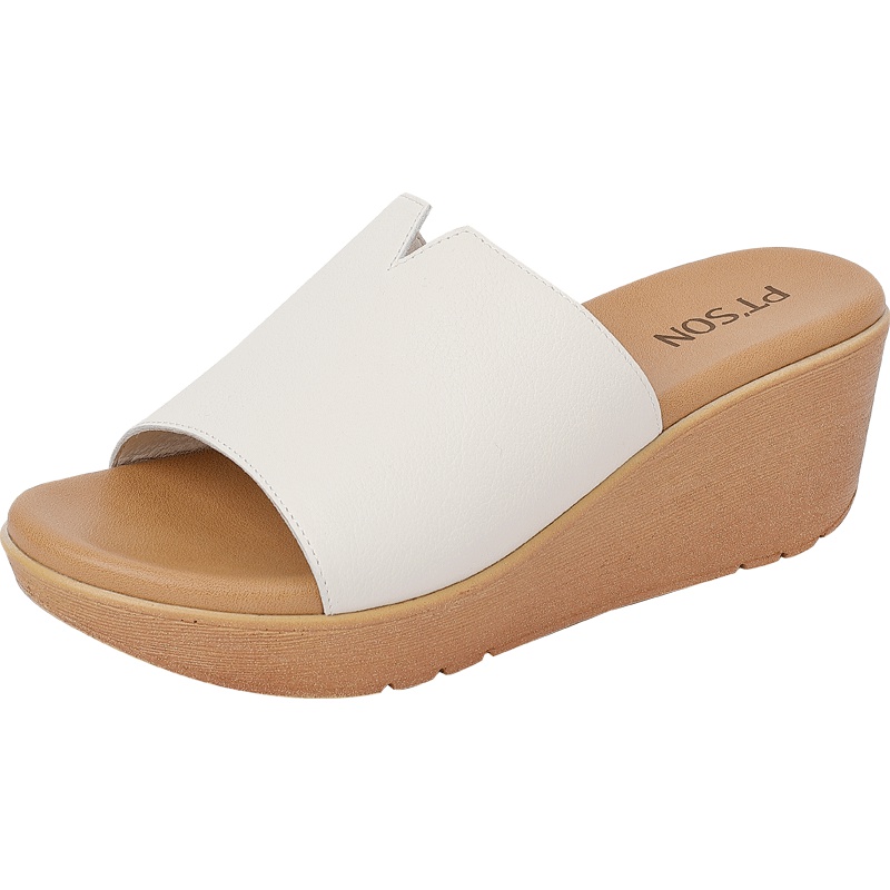 百田森夏季新款凉鞋露趾拖鞋女外穿坡跟厚底高跟百搭简约凉拖_1