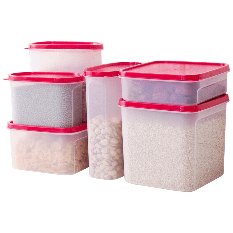 宝优妮 厨房收纳盒多功能密封带盖调料盒 冰箱保鲜盒干货收纳罐五谷杂粮储存罐 DQTZ03