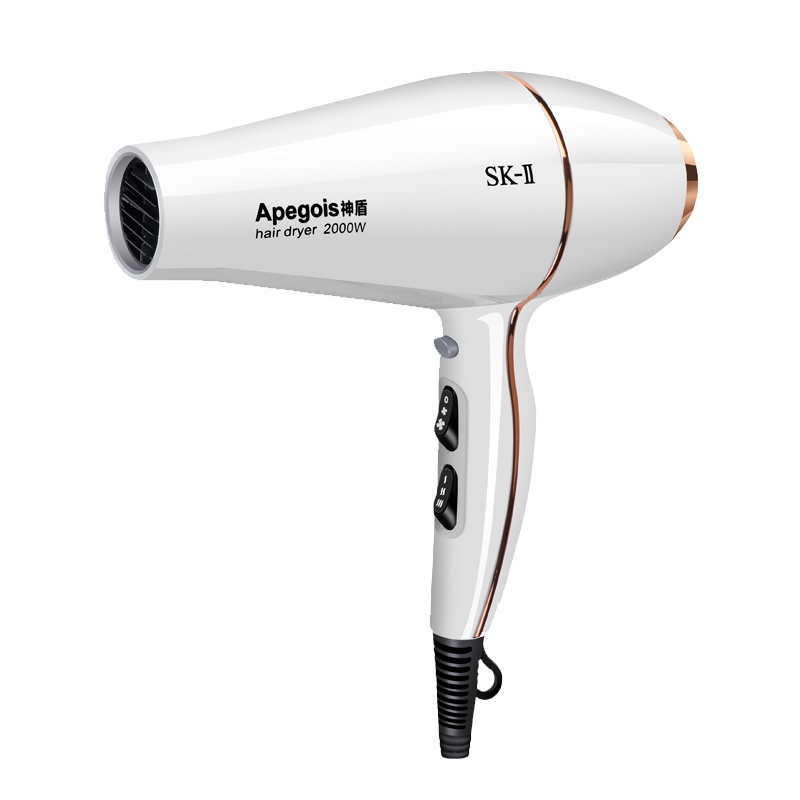 [发廊专用机]神盾电吹风机家用理发店专用发型冷热大功率吹风筒不伤发负离子加长电线吹风筒 白色机身(3.5米线)