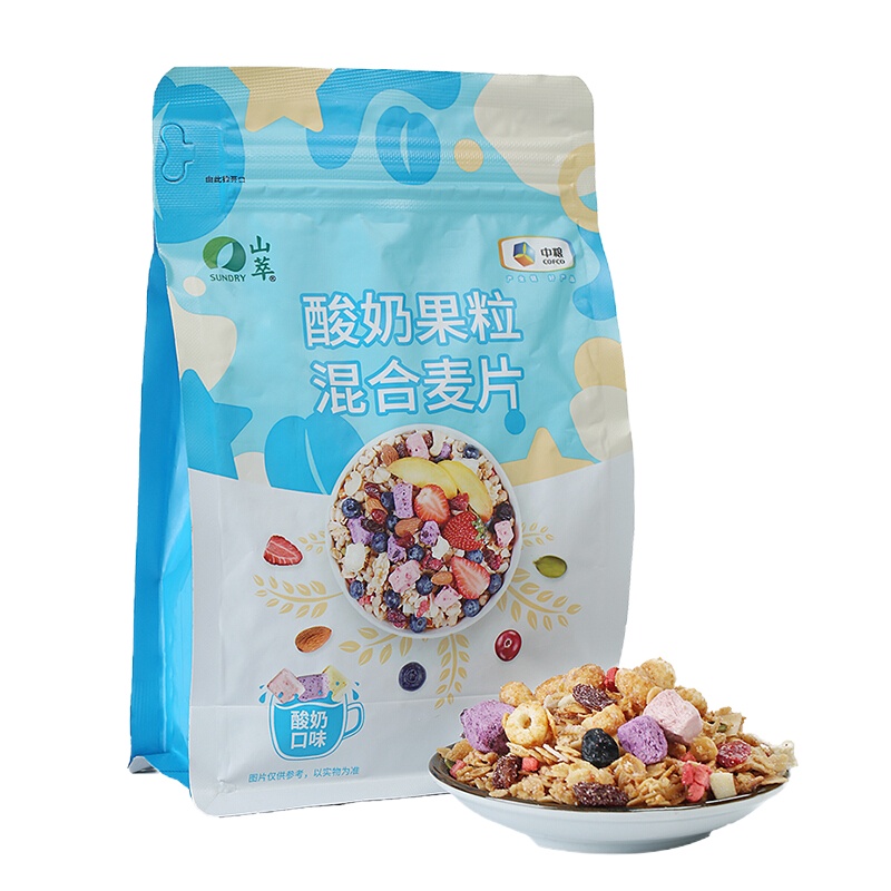 中粮山萃水果酸奶果粒混合麦--片350g