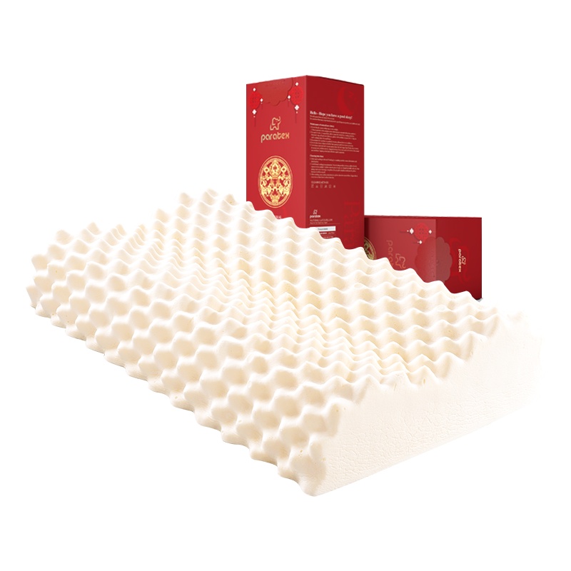 paratex 泰国原装进口天然乳胶颗粒按摩枕多功能枕 枕芯 红色礼盒装