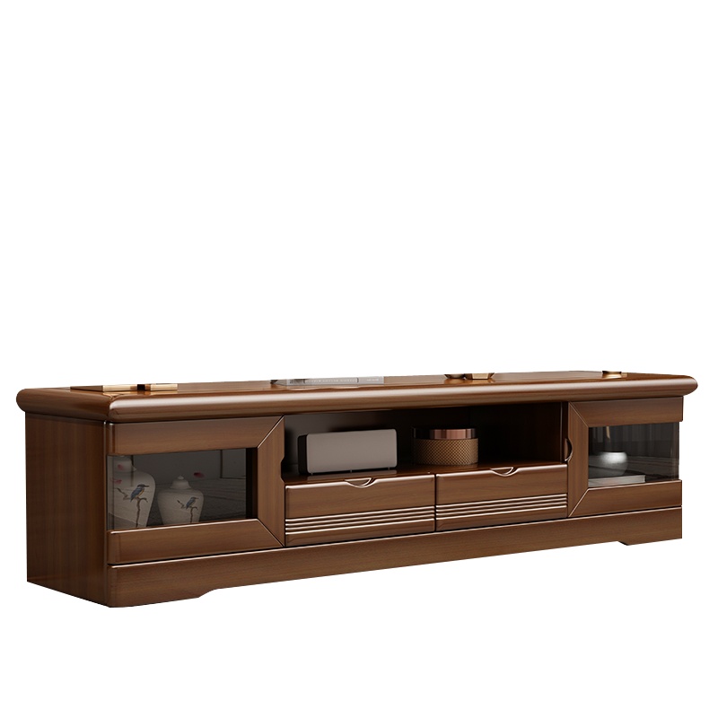景山百岁 电视柜 实木电视柜组合 胡桃木电视柜 现代中式电视柜 茶几电视柜组合可伸缩电视柜 木质电视柜 客厅电视柜家具