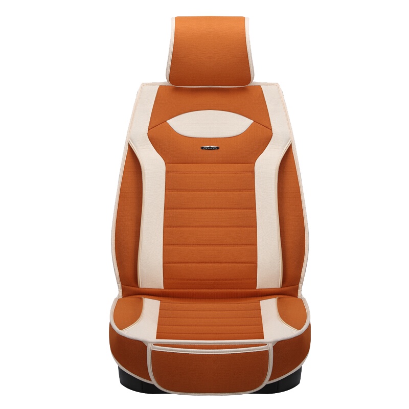 布雷什(BOLISH)五座四季通用汽车坐垫冬季保暖仿亚麻养生全包围汽车座垫车椅垫车内饰品全麻标准款卡宴黄