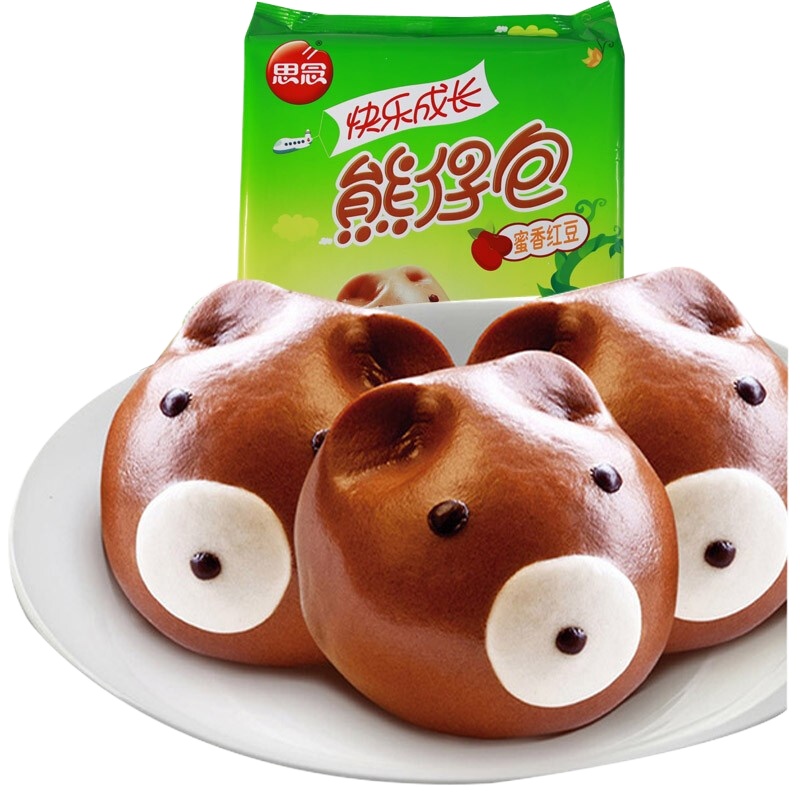 思念蜜香红豆熊仔包300g