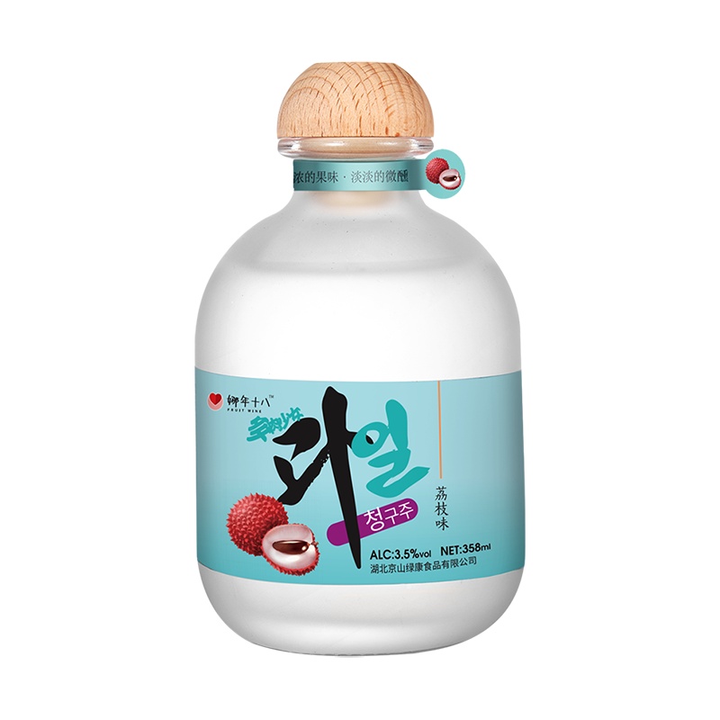 苏宁宜品自营荔枝果酒低度微醺少女甜水果酒多口味358ml*1瓶 荔枝酒
