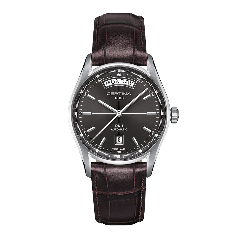 雪铁纳(CERTINA)瑞士手表 喜马拉雅系列自动机械男表 39mm深棕盘棕皮带 C006.430.16.081.00