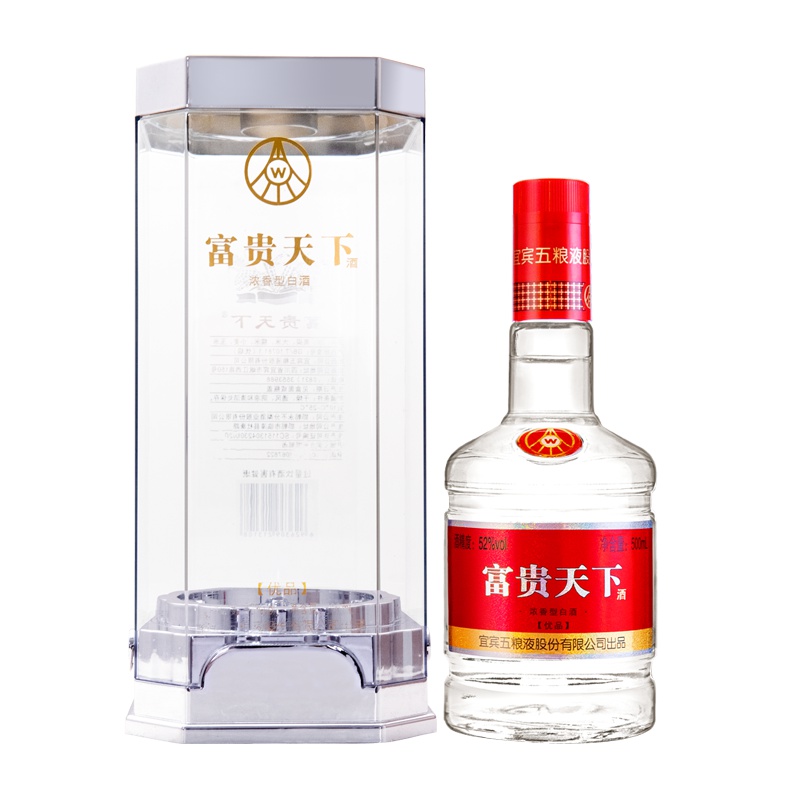 五粮液股份 富贵天下 优品 52度浓香型白酒 500ml单瓶新包装