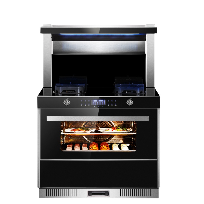 亿田(entive)Z8G 侧吸下排抽油烟机燃气灶蒸箱套装家用一体灶 天然气 集成灶