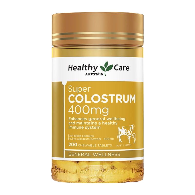 [健康成长]Healthy Care 牛初乳咀嚼片 200片/瓶 澳洲进口 片剂