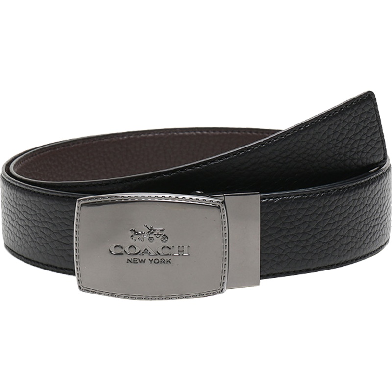COACH 蔻驰 奢侈品 男士皮革仿古板扣式双面腰带皮带 64089