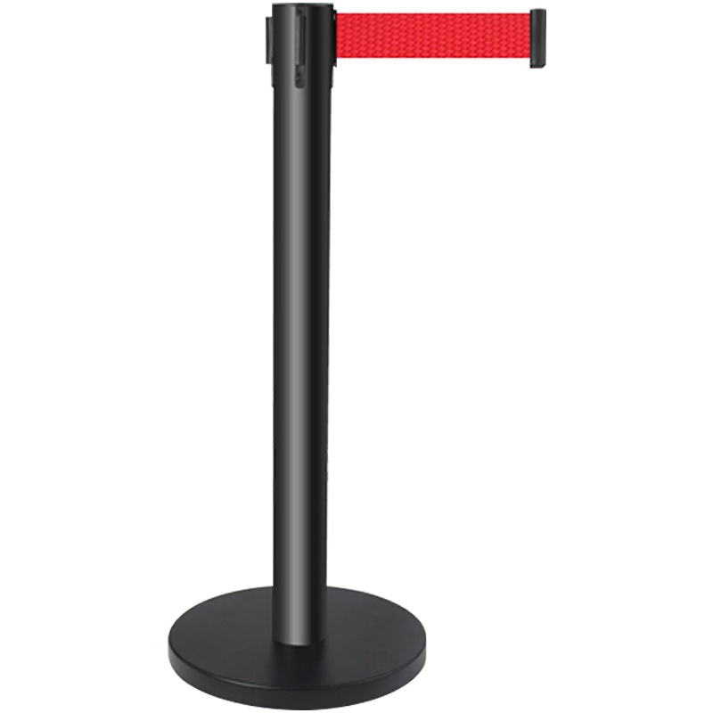 三圣 办公家具一米线栏杆2m隔离带围栏警戒线伸缩排队护栏加厚铁底座安全隔离带伸缩带 不锈钢 2米长拉带