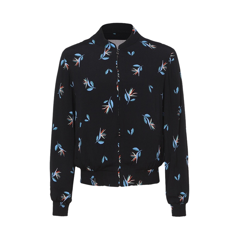 鄂尔多斯|ERDOS春秋蓝色天堂鸟系列轻薄印花女式外套