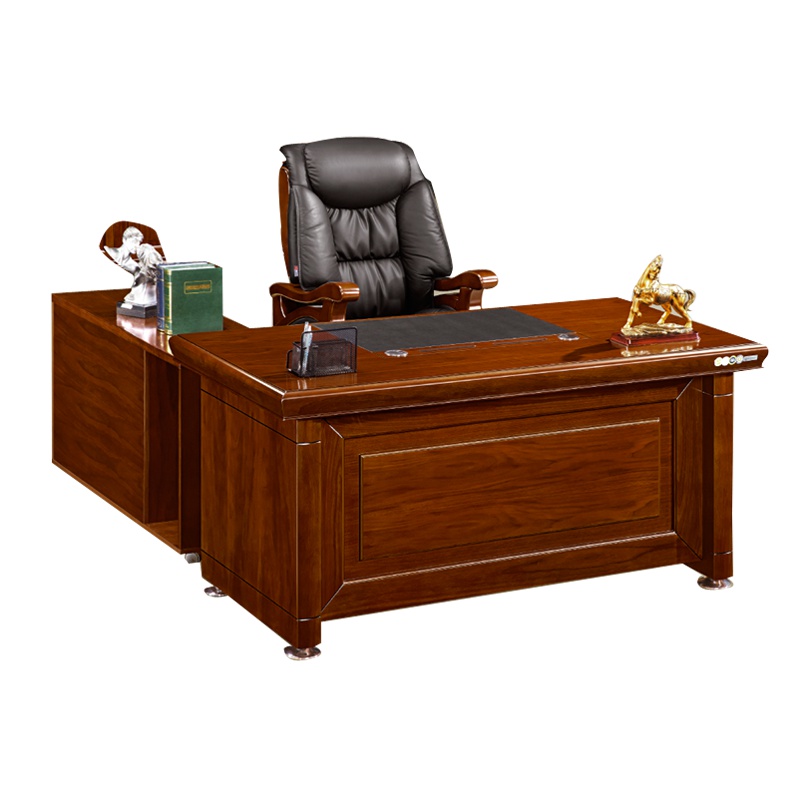 瑞丰杰 1.6米贴实木皮班台办公桌经理桌带侧柜活动柜 RJ-D1602