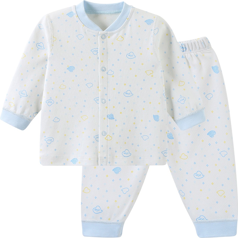 哈贝比童装 婴儿内衣宝宝衣服套装 春秋婴儿长袖套装纯棉 空调服