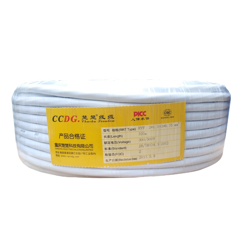 帮客材配 中央空调电线 楚楚RVV电线 5芯0.5平方铜芯护套软线 317元/圈 100米/圈 单圈出售