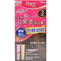 日本原装进口Hoyu美源Bigen花果香染发膏女士遮盖白发染发剂染发霜快速黑发霜 3号 浅棕色