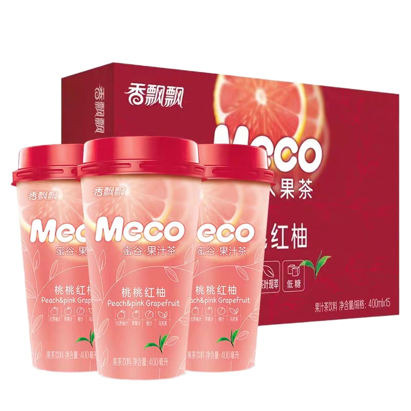 香飘飘Meco蜜谷果汁茶桃桃红柚400ml
