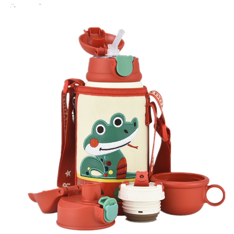 三盖蛇(私人定制)杯具熊儿童保温杯带吸管儿童水杯316不锈钢内胆630mlBEDDYBEAR