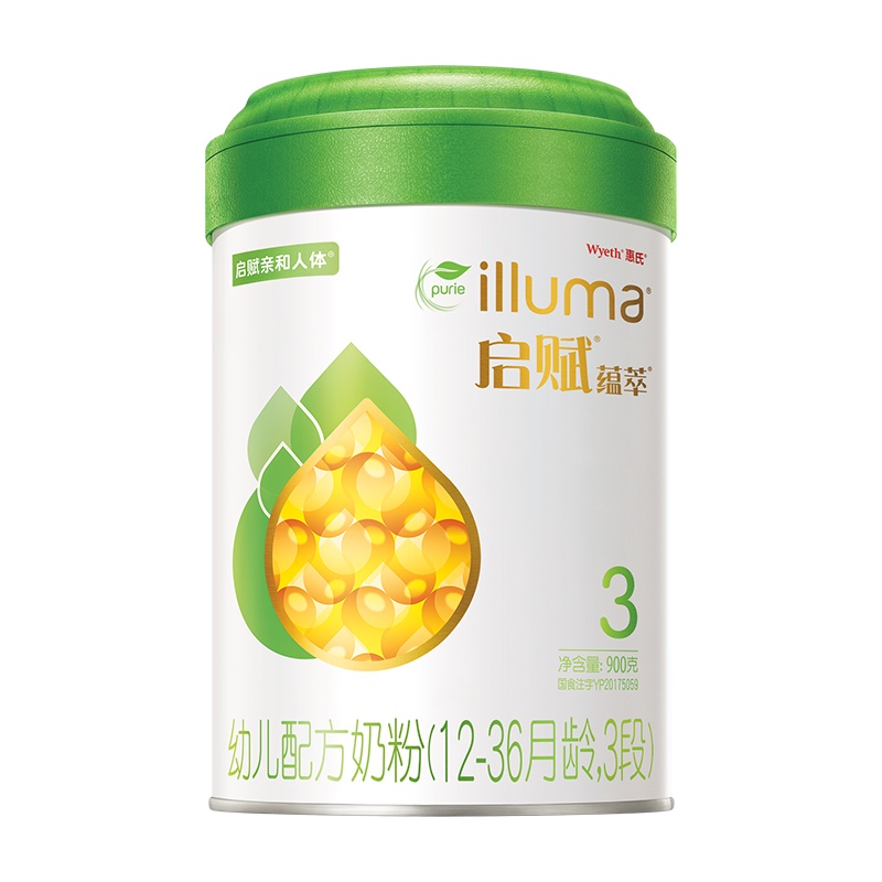 【新客单罐379】惠氏启赋有机蕴萃3段幼儿配方奶粉（12-36月龄）900克爱尔兰原装进口