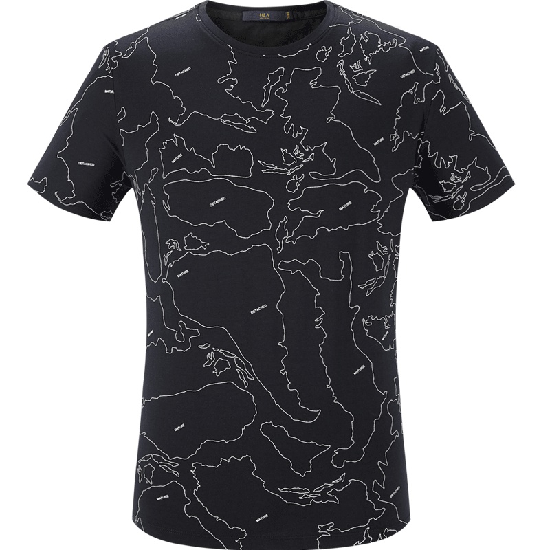 HLA海澜之家时尚个性印花短袖T恤舒适透气短袖T恤男_HNTBJ2E327A