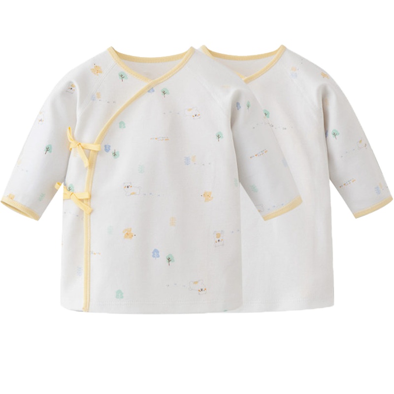 丽婴房婴儿衣服 男女童宝宝纯棉系带内衣上装混色2件装新春款