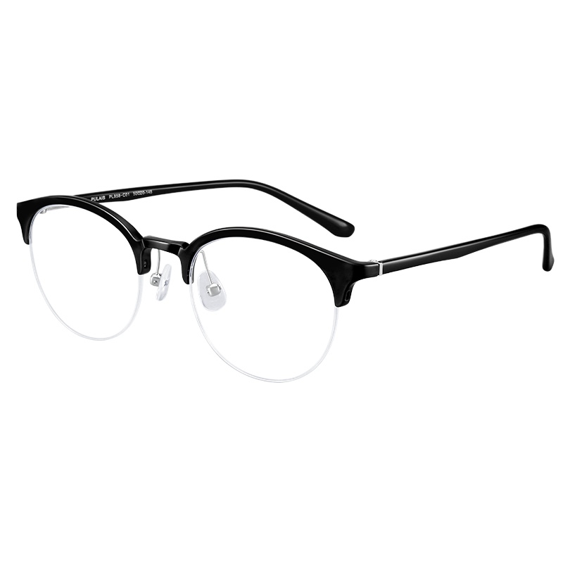 普莱斯(Pulais)眼镜框男复古眼镜防蓝光圆框眼镜架近视眼睛板材框镜架女 858 深红色