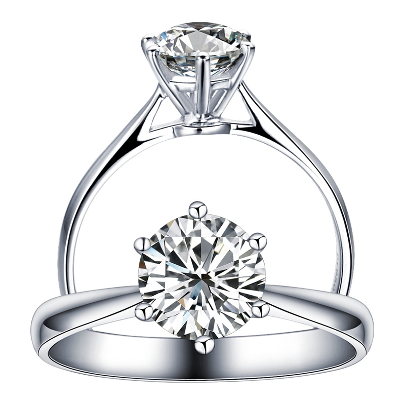 喜钻【1.1克拉效果】豪华女人花18K金钻石戒指钻戒钻石女戒