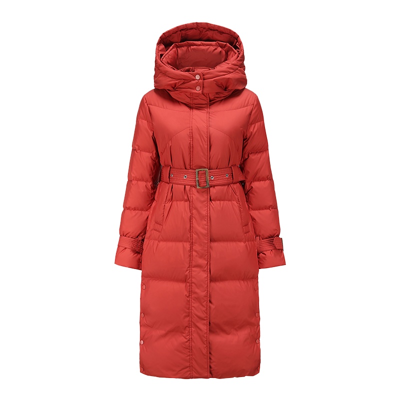 高梵长款羽绒服女中长款2020年新款过膝收腰修身气质外套连帽