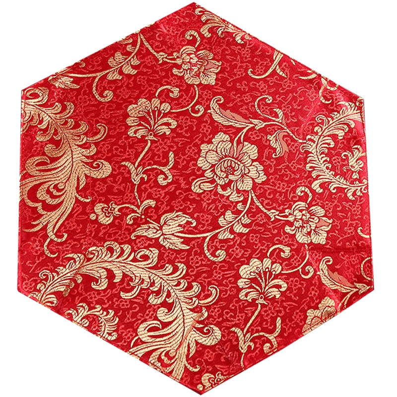 菲仕康 绸缎织锦丝绸糖果盘果盆复古嫁妆中式复古创意结婚装饰布置婚庆用品 龙凤呈祥