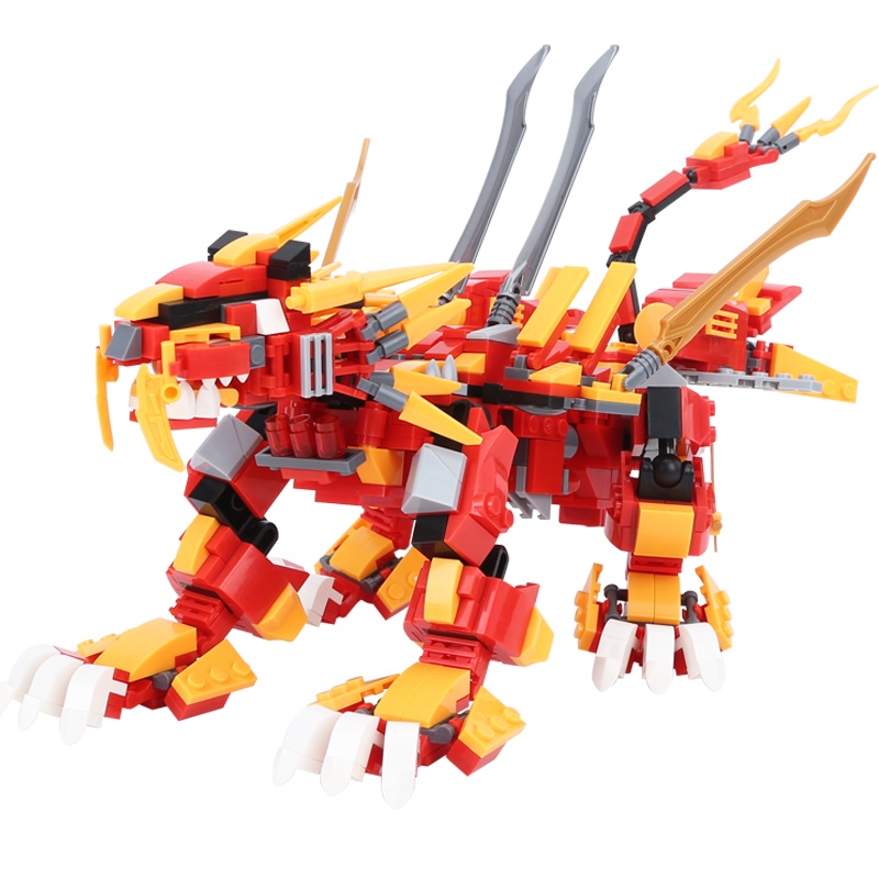 汇奇宝 幻影忍者神庙龙族积木兼容乐高捕龙部落大本营拼装男女孩益智玩具6-14岁 雷电寒冰龙【310颗粒】