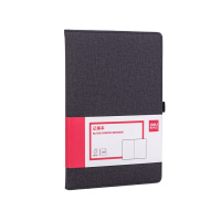 得力(deli)25K96张简约布艺风记事本 工作日志本带笔插笔记本