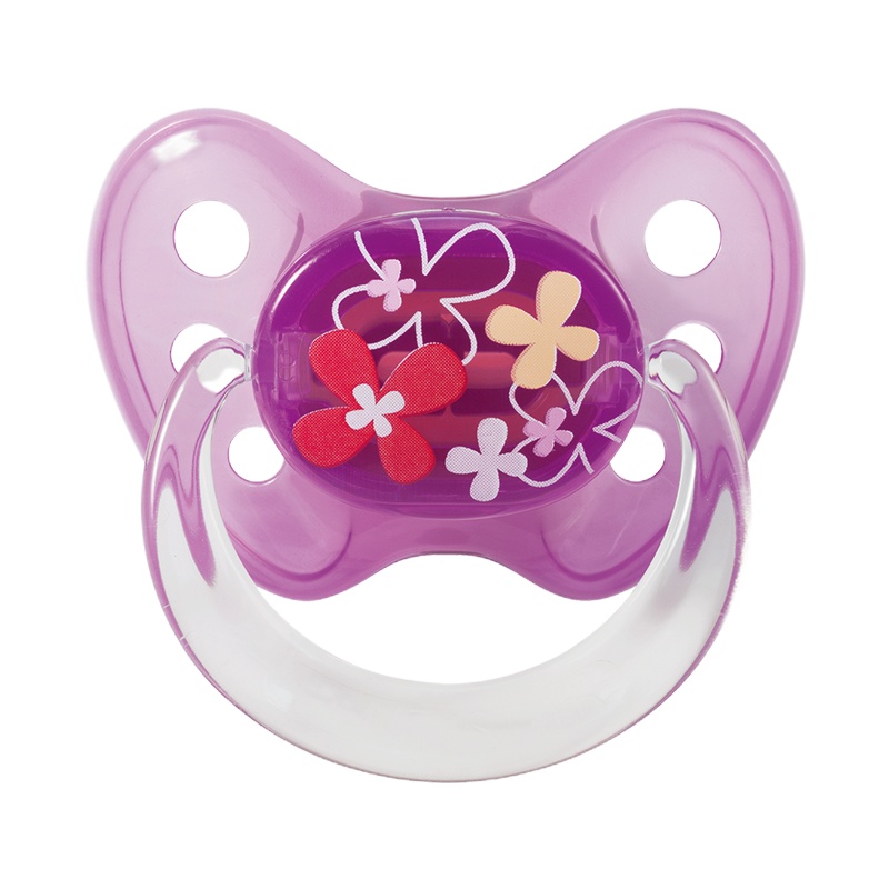 Dentistar安抚奶嘴德国进口柔软硅质拒绝畸形设计6-14个月宝宝(一只装) 72294-紫花