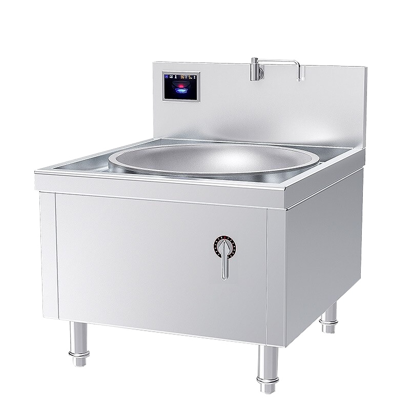 乐创(lecon)商用单头大锅灶 锅径900 25KW大功率炒菜电磁灶 304不锈钢工程款 LC-J-DC900S25