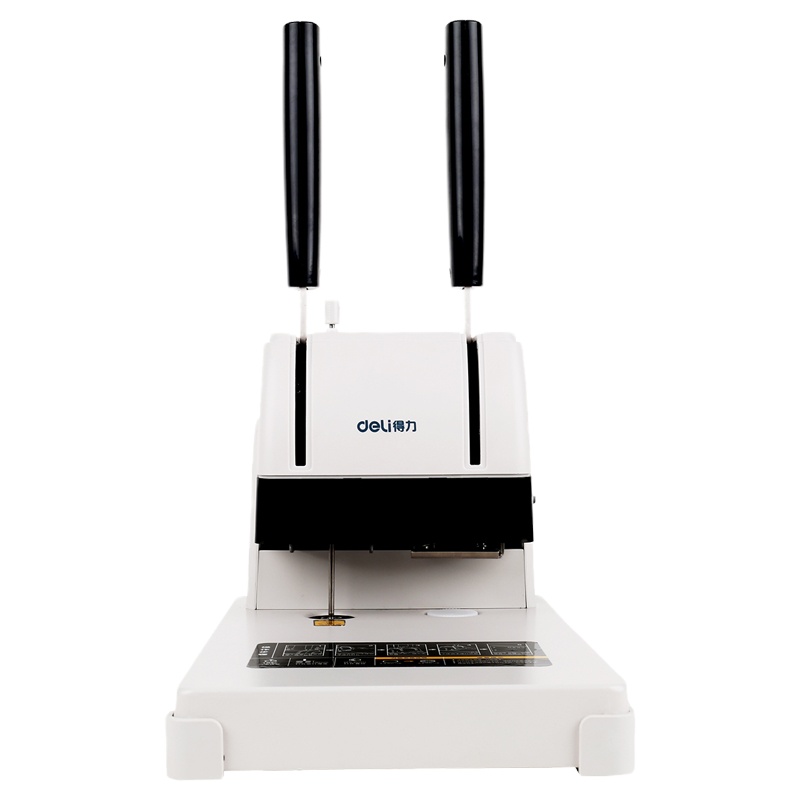 得力(deli)3888财务凭证装订机(浅灰) 手动简易打孔机热熔铆管胶装机A4文件档案胶装器财务会计记账凭证热熔装订机