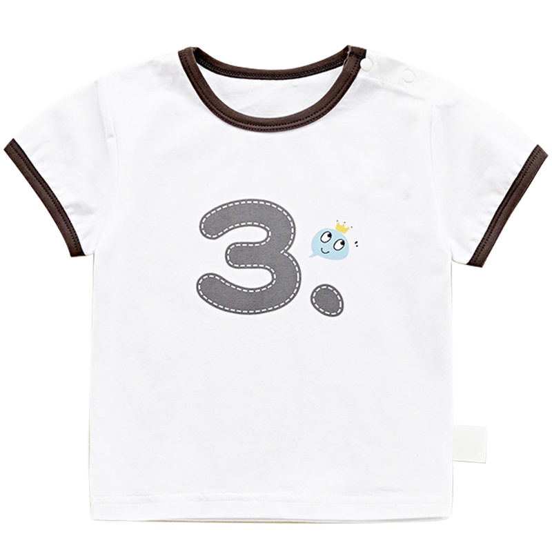 优简2020新款婴儿衣服新生儿夏季短袖圆领纯棉上衣儿童家居服上装