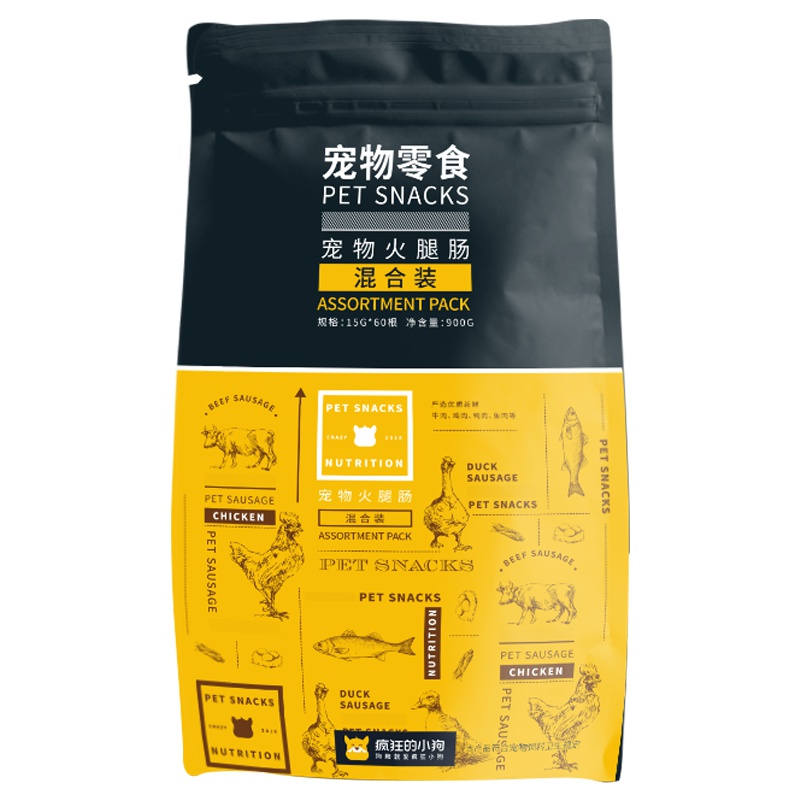 疯狂的小狗 狗狗零食宠物火腿肠混合口味60根