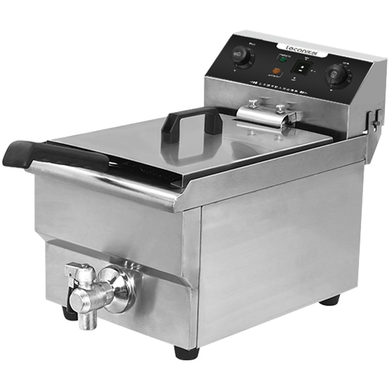 乐创(lecon)电炸炉 LC-DZL08 商用油炸锅 8升单缸大容量 小吃炸串机炸薯条机炸油条机 3000W电炸锅