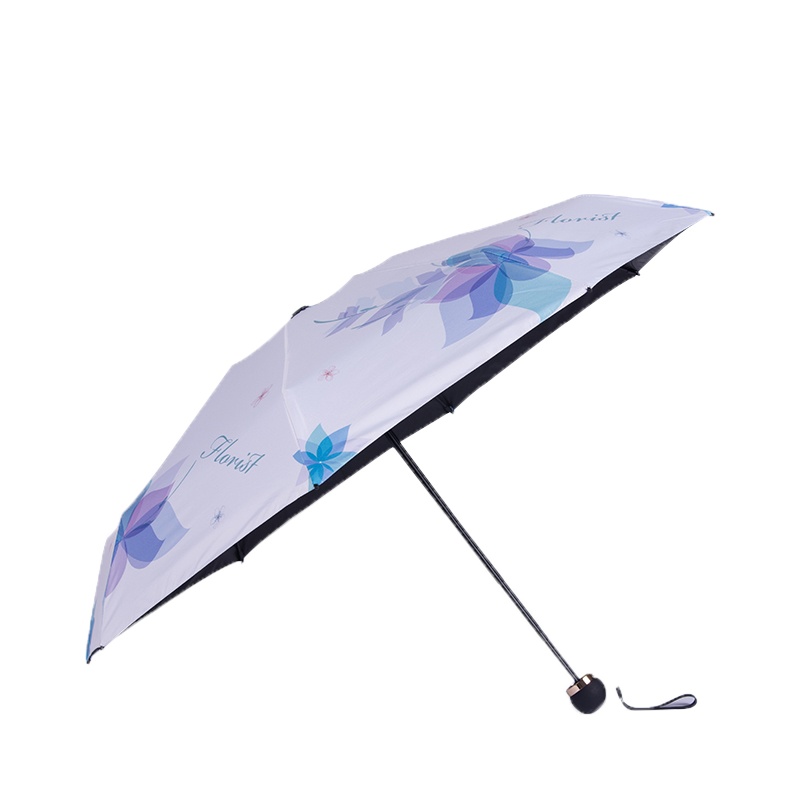 A&D防紫外线白兰花手动黑胶遮阳伞