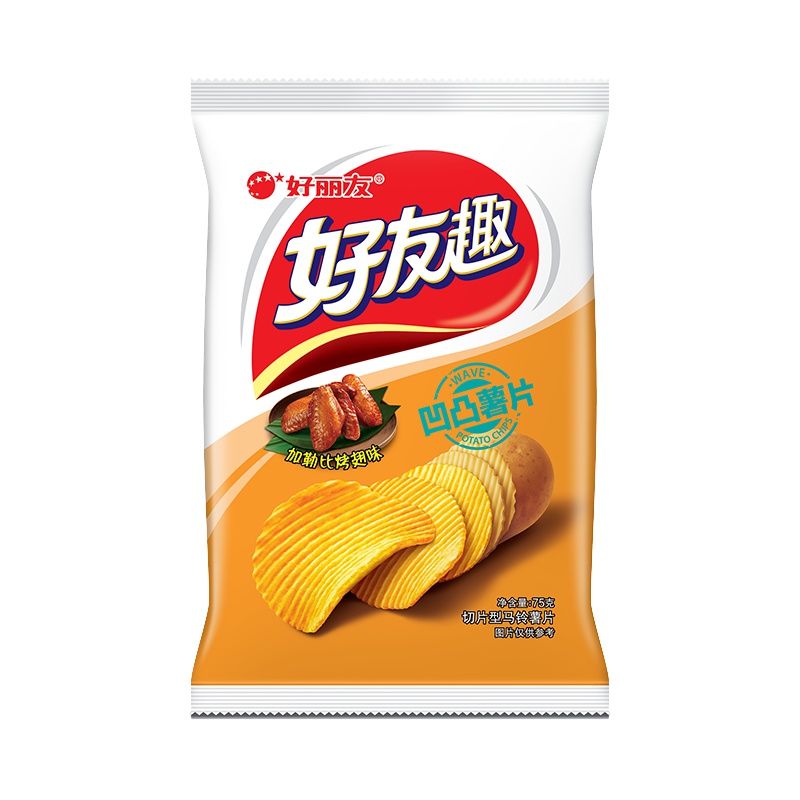 好丽友(Orion) 薯片 好友趣 加勒比烤翅味(75g+15g)/袋(休闲零食) 新老包装交替发货中