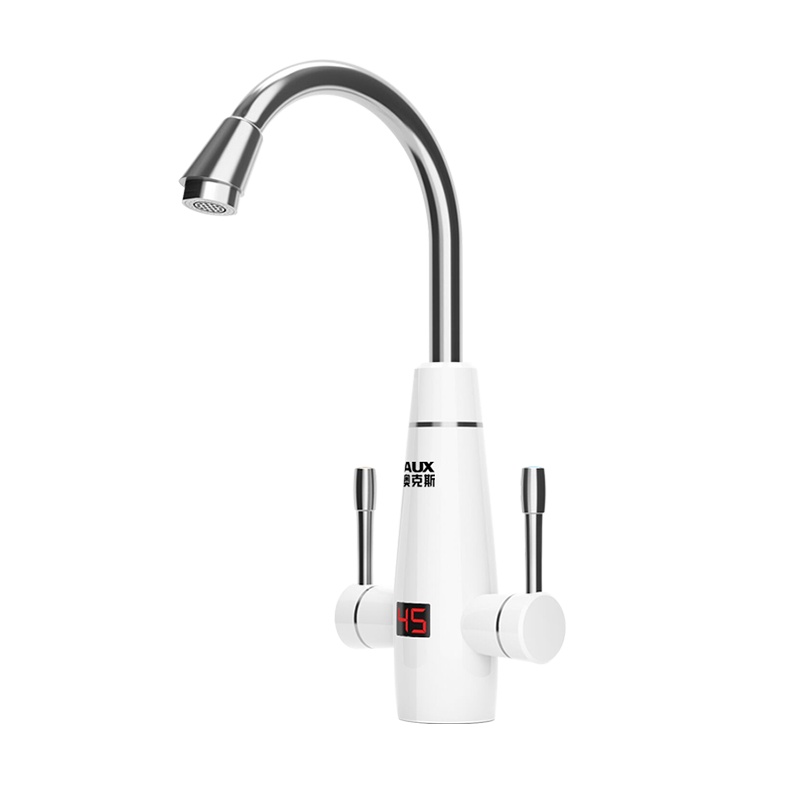 奥克斯(AUX)即热式电热水龙头厨房小厨宝下进水款数码温显 S8X3白色(漏保套装)