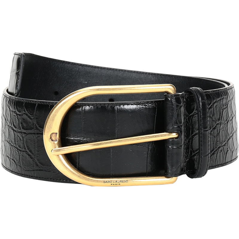 SAINT LAURENT 圣罗兰 20fw秋冬款 女士皮革仿古针扣式皮带腰带 619783 1SR0W