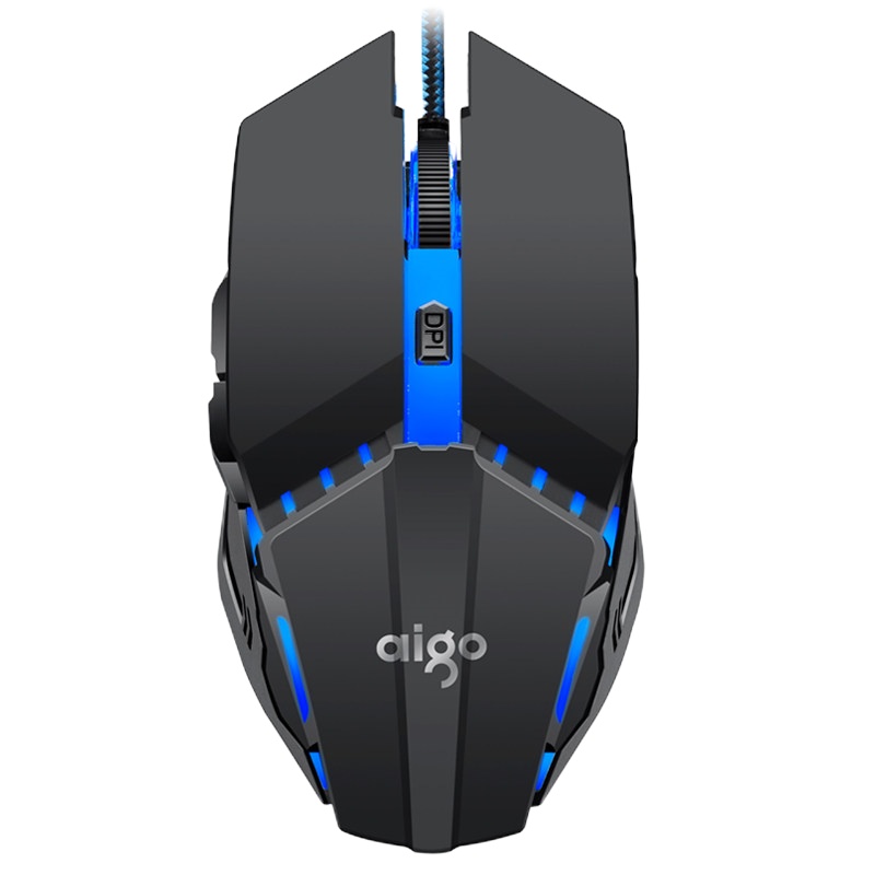 爱国者(AIGO) Q62(6D)机械鼠标电脑笔记本台式lol吃鸡网吧电竞游戏有线鼠标 黑色