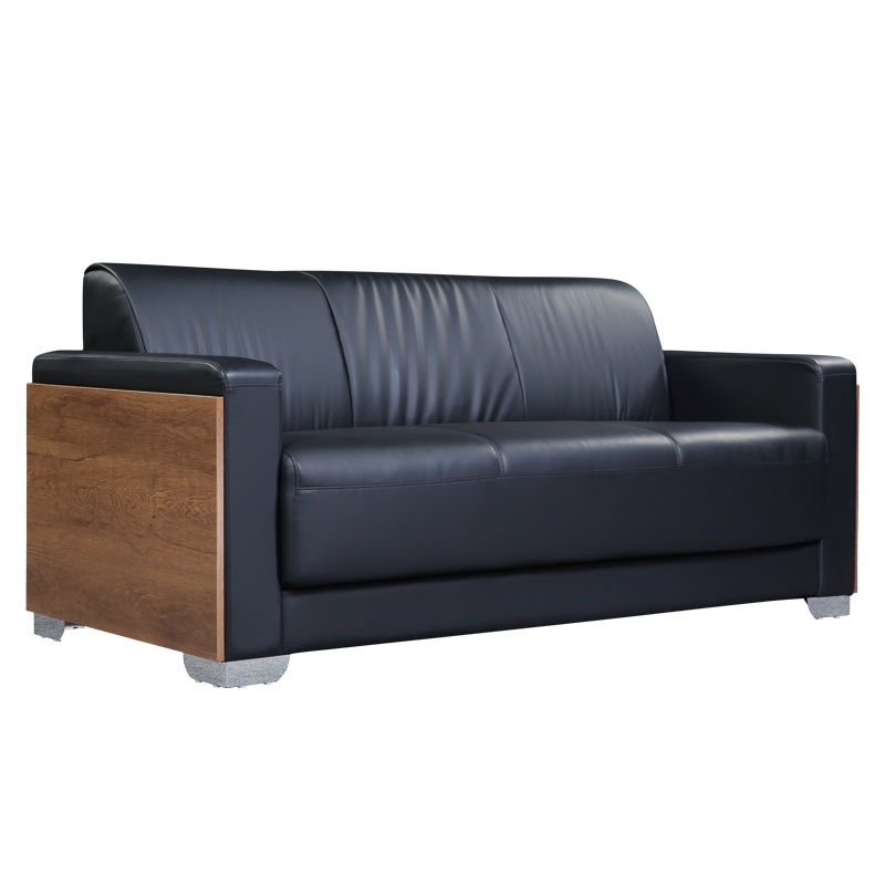 [红心家居]三人位沙发现代商务简约办公室皮质沙发