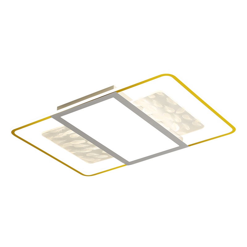 北欧后现代吸顶灯时尚轻奢金色客厅灯简约个性三色调光餐厅卧室灯