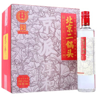 永丰牌北京二锅头荷花酒42度清香型纯粮白酒500ml*6瓶整箱装