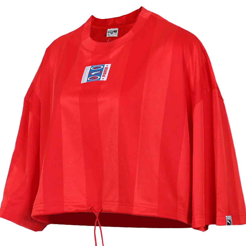 PUMA彪马春夏女子圆领抽绳短袖T恤Retro 579523