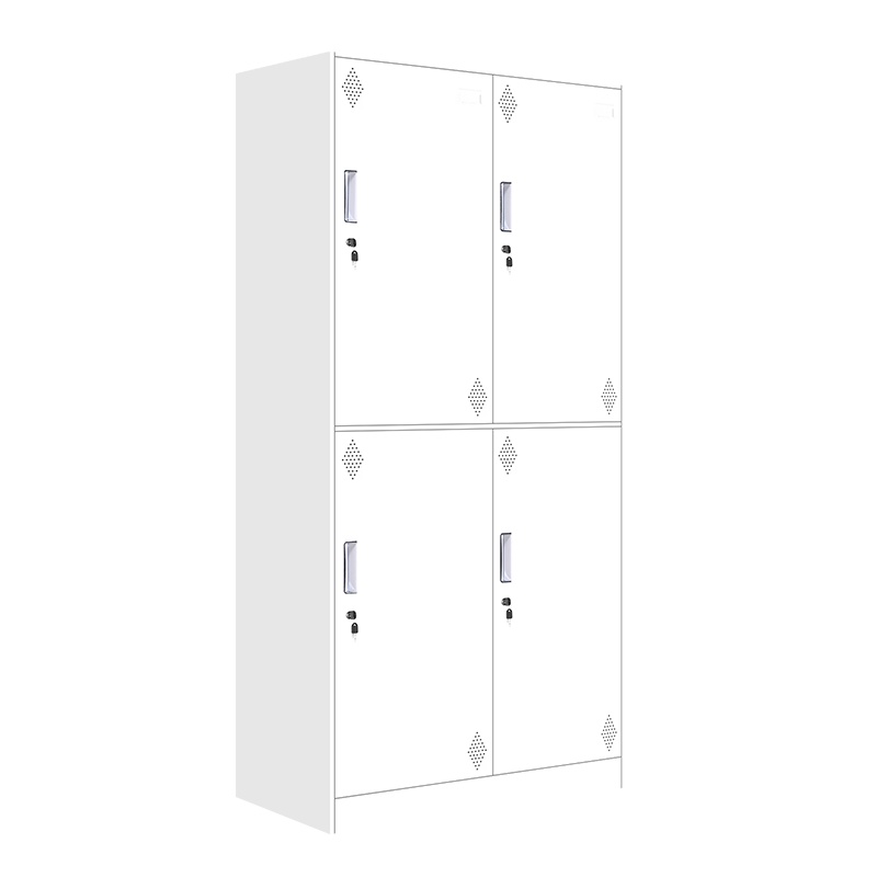 [红心家居]更衣柜员工储物柜铁皮带锁储存柜健身房更衣室四门宿舍柜子