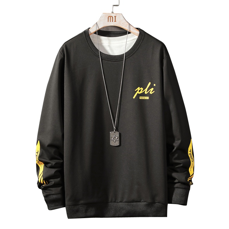 庄吉秋季圆领T恤男潮牌帅气时尚长袖上衣服2019新款韩版潮流休闲男装JU-MYW004