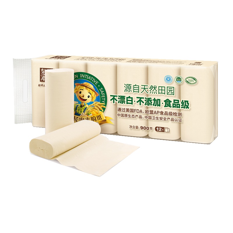 泉林本色 卷纸 实芯卷纸3层75节36卷组合装卫生纸巾 卷筒纸 本色纸 新老包装随机发货