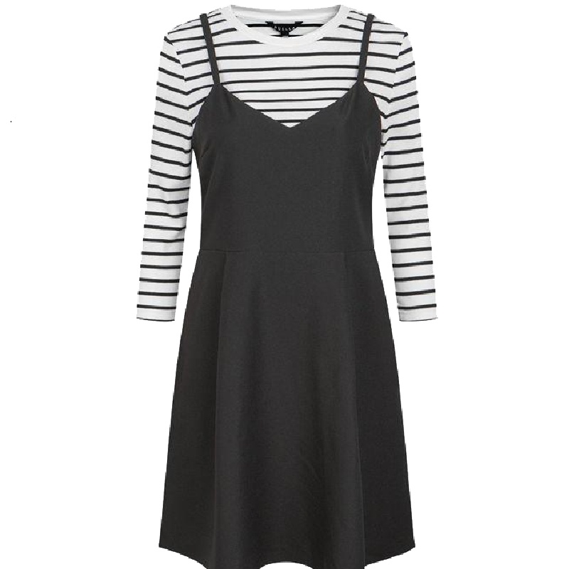 拉夏贝尔Puella秋季新款显瘦收腰两件套装吊带连衣裙女20009191